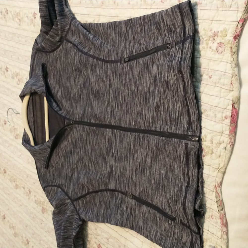 EUC Victoria's Sport Jacket, L, Dk Navy/Grey, Full Zip, Mesh Back, Thumb Holes - Picture 8 of 12